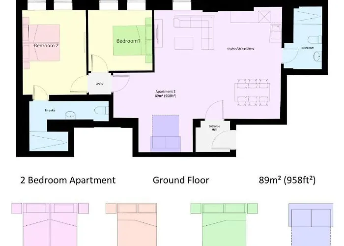 Сasa de vacaciones 2 2 Bedrooms, Sleeps X 6